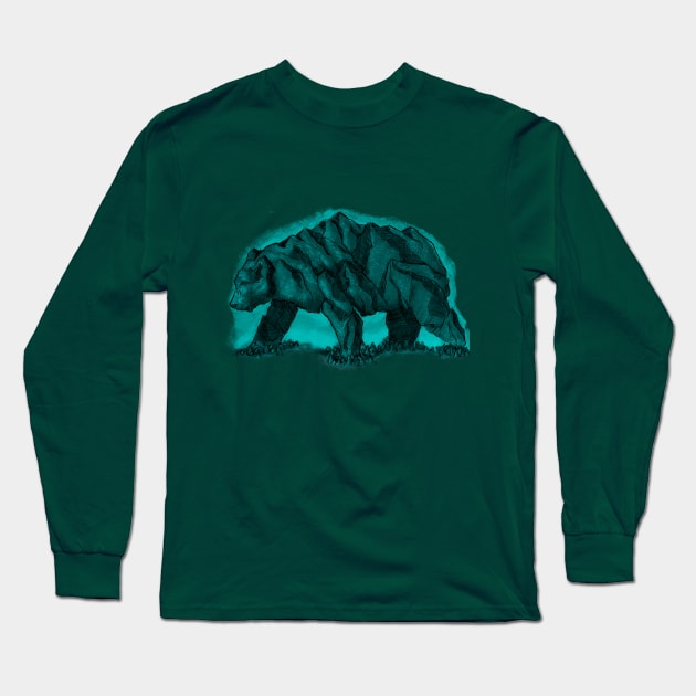 Peak Bear (Color) Long Sleeve T-Shirt by Mainahste